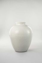 A LARGE CHINESE WHITE-GLAZED OVOID ‘DRAGON’ VASE 18TH CENTURY The body with a slightly flared
