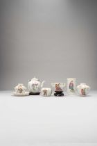 A SELECTION OF CHINESE FAMILLE ROSE 'WU SHUANG PU' PORCELAIN 19TH CENTURY Comprising: two bowls