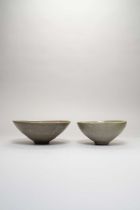 TWO KOREAN CELADON BOWLS POSSIBLY GORYEO, 13TH CENTURY OR LATER The largest incised with patterns of