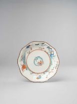 A JAPANESE KAKIEMON-STYLE DECAGONAL DISH EDO PERIOD, 17TH CENTURY The foliate body brightly