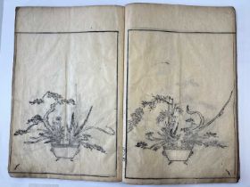 JINKYUSHI (DATES UNKNOWN) FLOWER ARRANGEMENTS EDO PERIOD, C.1684 Two Japanese albums containing