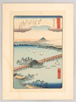 UTAGAWA HIROSHIGE (1797-1858) EDO PERIOD, 19TH CENTURY Two Japanese woodblock prints, the first