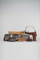 A COLLECTION OF WOVEN BAMBOO VESSELS 19TH CENTURY AND LATER Consisting of Chinese and Japanese