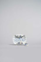 TWO JAPANESE HIRADO BLUE AND WHITE PIECES MEIJI ERA, 19TH CENTURY One a shaped dish with the rim