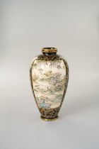 A JAPANESE SATSUMA VASE BY KINKOZAN MEIJI ERA, 19TH/20TH CENTURY The tall ovoid body decorated