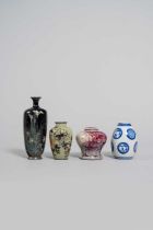 FOUR SMALL JAPANESE VASES MEIJI AND LATER, 19TH AND 20TH CENTURY Two made of porcelain, one
