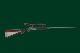 John Rigby & Co.: a .297/250 side lever hammer rook rifle, serial number 4006, stepped profile round