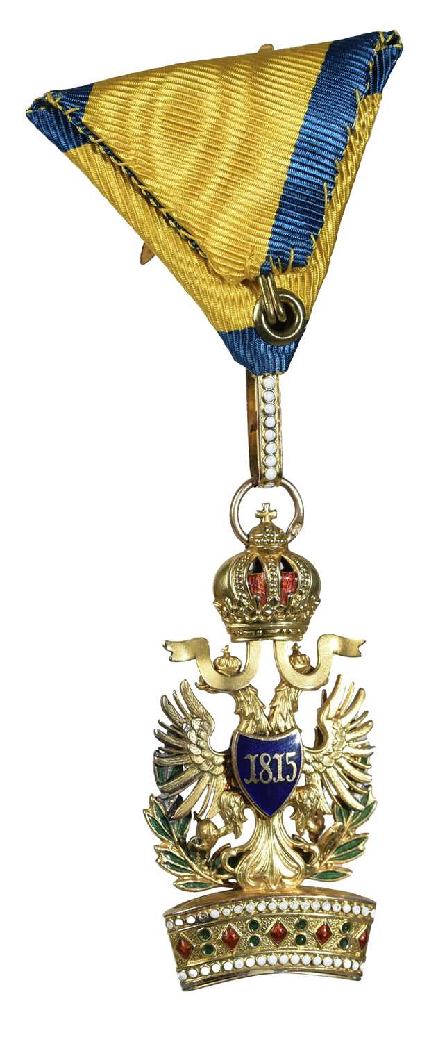 Austria; the Imperial Order of the Iron Crown, 3rd class knight's breast badge with swords, gilt and - Image 3 of 3