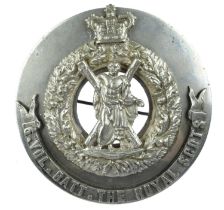 6th Volunteer Battalion the Royal Scots: a Victorian piper's plaid brooch, white metal, St Andrew