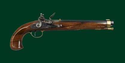 Ƒ An Italian replica flintlock pistol, .44, serial number 12212, rifled and sighted octagonal