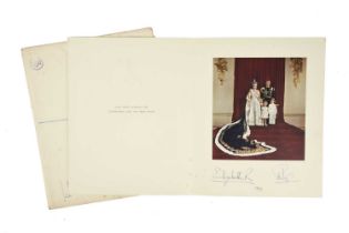 Her Majesty Queen Elizabeth II and Prince Philip: a signed Christmas greetings card, 1953, the Royal