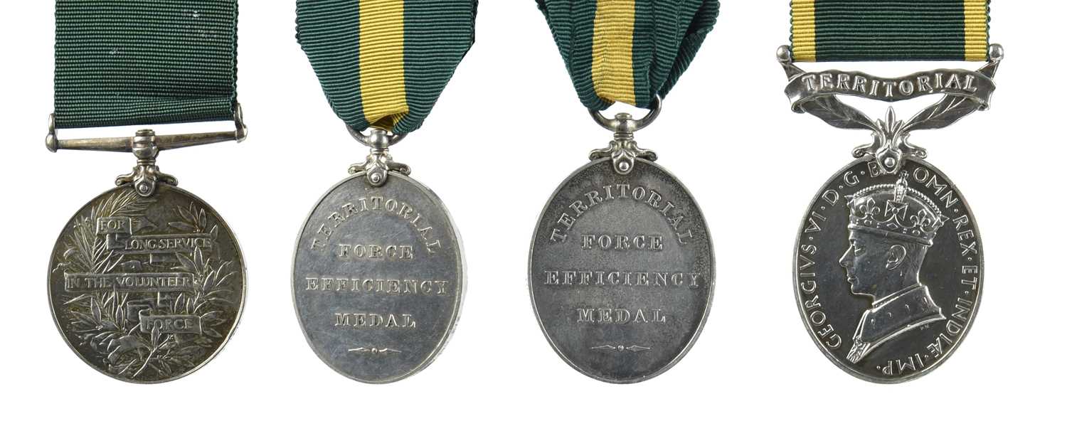 London Irish Rifles and associated units: a small collection of long service awards, comprising: - Image 2 of 2