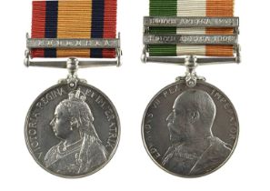 Two medals to Corporal R. C. Symons, British South Africa Police: Queen's South Africa, Second Type,