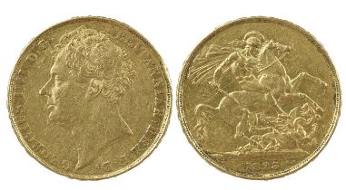 George IV: gold two pounds, 1823, (S 3798), surface marks, otherwise very fine or better. 27.97mm