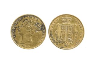 Victoria, gold half sovereign, 1855 (S 3859), good fine. 19.42mm diameter