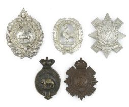 Scottish military headdress badges (5): a silver plated Glengarry badge of the Dumbartonshire