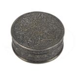 Brigadier General Thomas Palmer: an Indian silver repoussé box, of lidded circular form, the