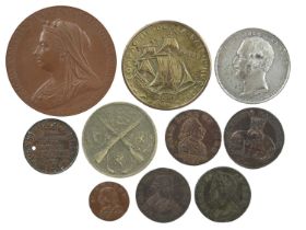 A small quantity of commemorative medals and tokens, including: Victoria, Diamond Jubilee 1897, a