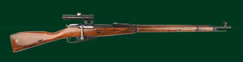 Ƒ Izhevsk Arsenal: a 7.62x54mmR Moisin-Nagant M1891/30 bolt-action service/sniping rifle, serial