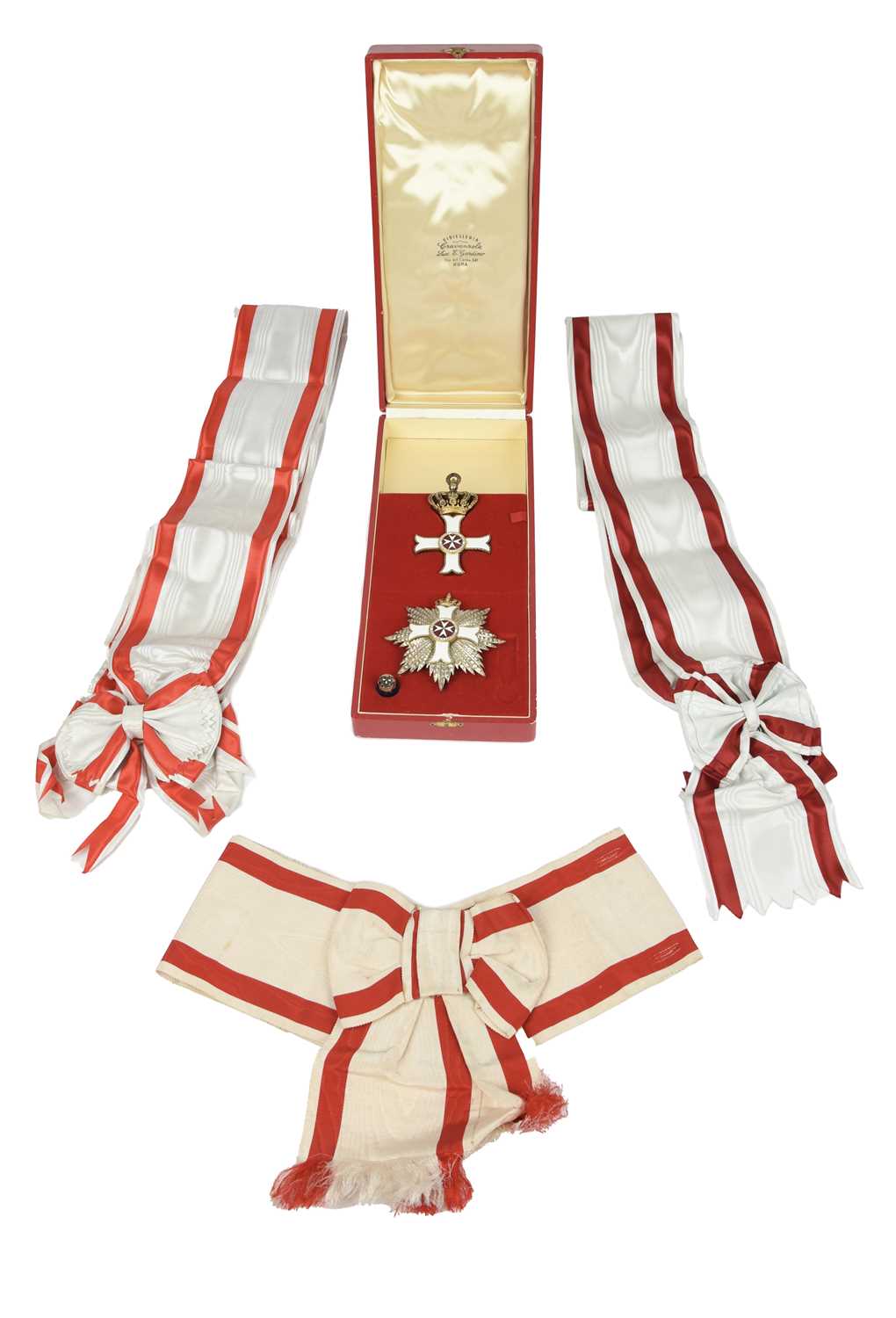 The Order of Merit of the Sovereign Military Order of Malta: a cased set of insignia, silver,