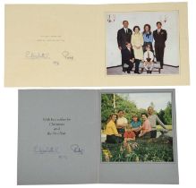 Her Majesty Queen Elizabeth II and Prince Philip: two signed Christmas greetings cards, 1971 and