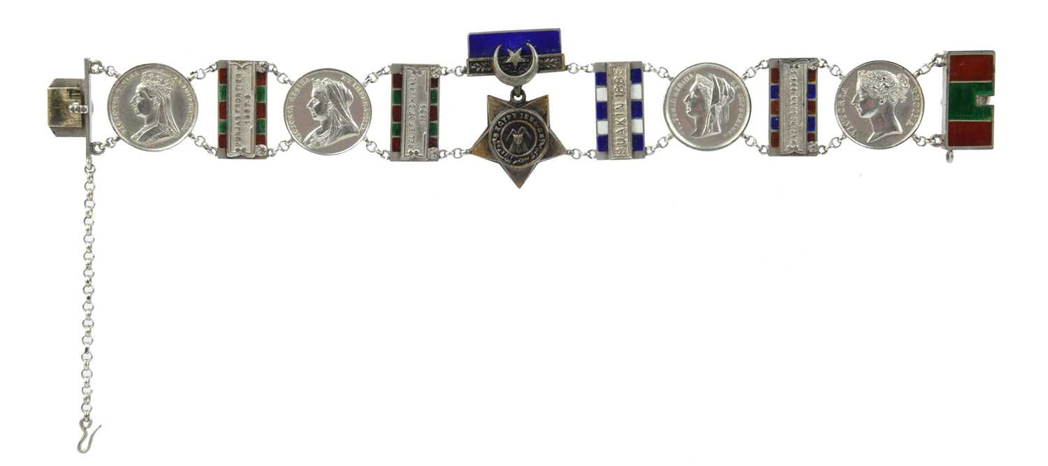 A widow's miniature medal memorial bracelet representing the medal entitlement of Veterinary - Image 2 of 3