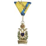 Austria; the Imperial Order of the Iron Crown, 3rd class knight's breast badge with swords, gilt and