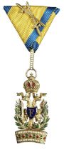 Austria; the Imperial Order of the Iron Crown, 3rd class knight's breast badge with swords, gilt and