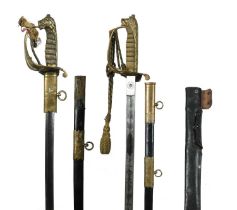 Two British 1846 pattern Naval officer's swords, the first a Victorian example of small proportions,