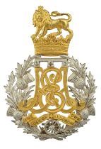 The Duke of Edinburgh's Own Edinburgh Militia Artillery: a fine officer's helmet plate, gilt and