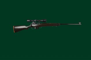 Ƒ A 7.62x51mm bolt-action target rifle on a converted No4 action, serial number 19755A, heavy