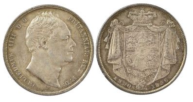 William IV: silver halfcrown, 1836 (S 3834), extremely fine or nearly so, reverse better. 32.3mm