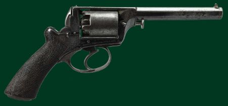 A 54 bore five-shot Adams patent self-cocking percussion revolver, octagonal barrel 6 in., top