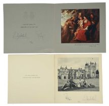 Her Majesty Queen Elizabeth II and Prince Philip: two signed Christmas greetings cards, 1960 and