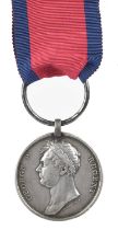 A Waterloo Medal 1815 to Gunner R. Chambers, Royal Foot Artillery, iron clip suspension (R.