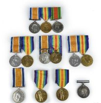 A collection of Great War pairs to the 18th Battalion London Regiment, British War Medals and