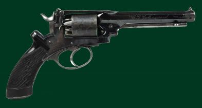 A 54 bore five-shot Deane Harding percussion revolver, octagonal barrel 6 in. with the personal name