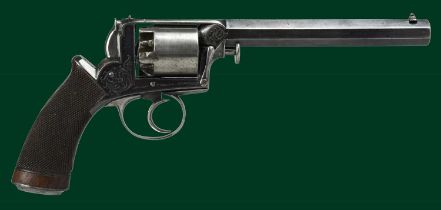 A 56 bore five-shot Adams's self cocking percussion revolver, sighted octagonal barrel 6.5 in.,