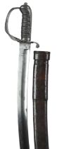 A British Indian Army cavalry trooper's sword, broad curved blade 31 in., marked for Wilkinsons