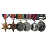 Six medals named or attributed to W.O. II J Daly, 2nd London Irish Rifles, R.U.R.: 1939-45 Star,