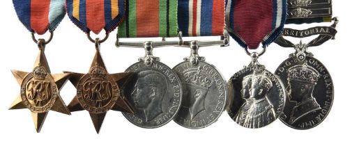 Six medals named or attributed to W.O. II J Daly, 2nd London Irish Rifles, R.U.R.: 1939-45 Star,