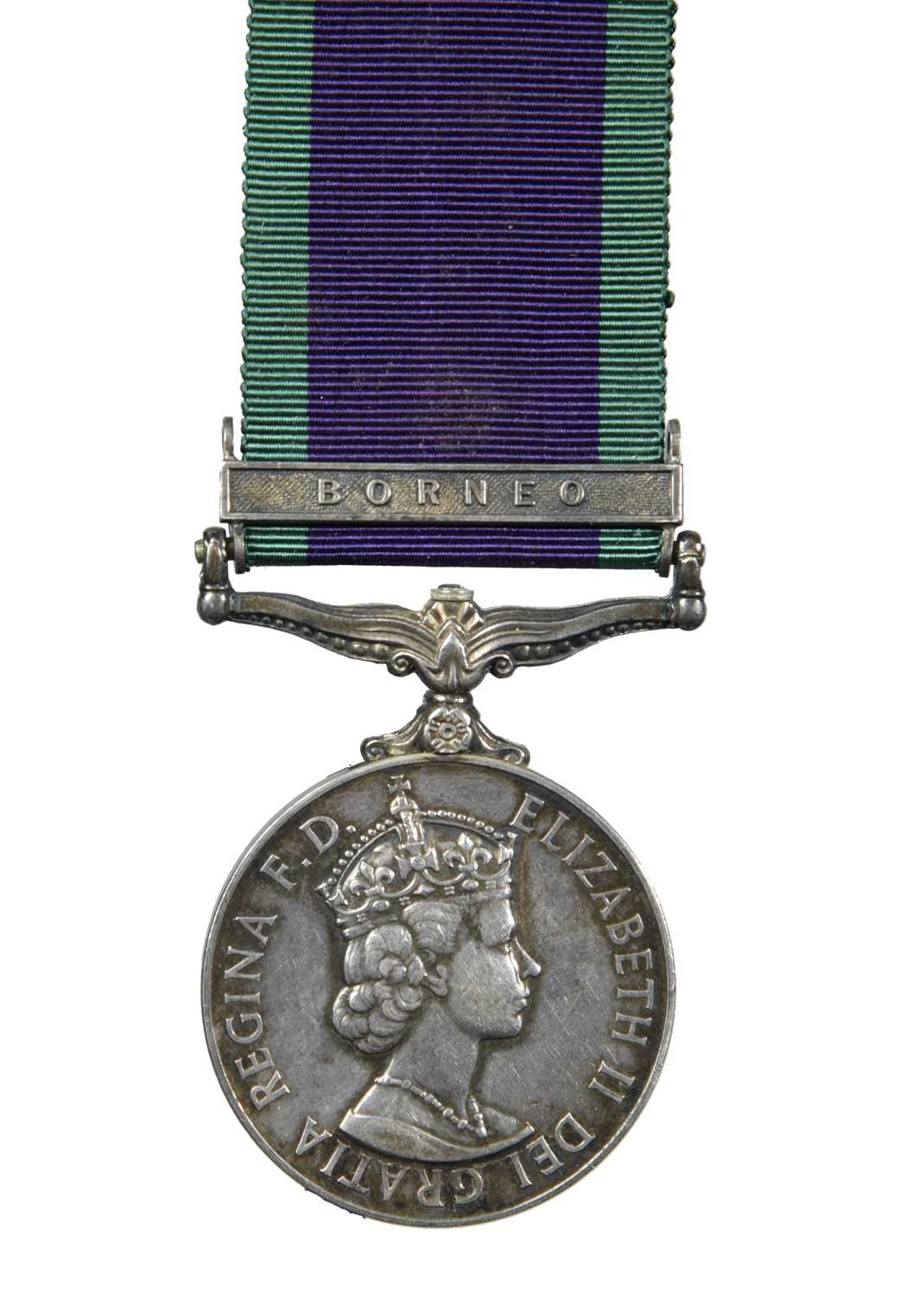 A General Service Medal 1962-2007, clasp: Borneo (23727992 GNR. J. F. HOSKINS. RA.), good very