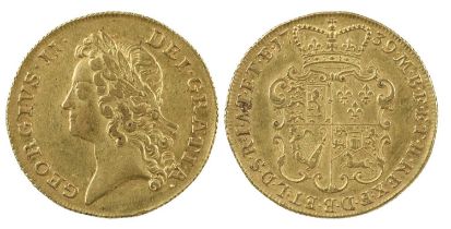 George II: gold two guineas, 1739 (S 3667B), good very fine. 31.83mm diameter