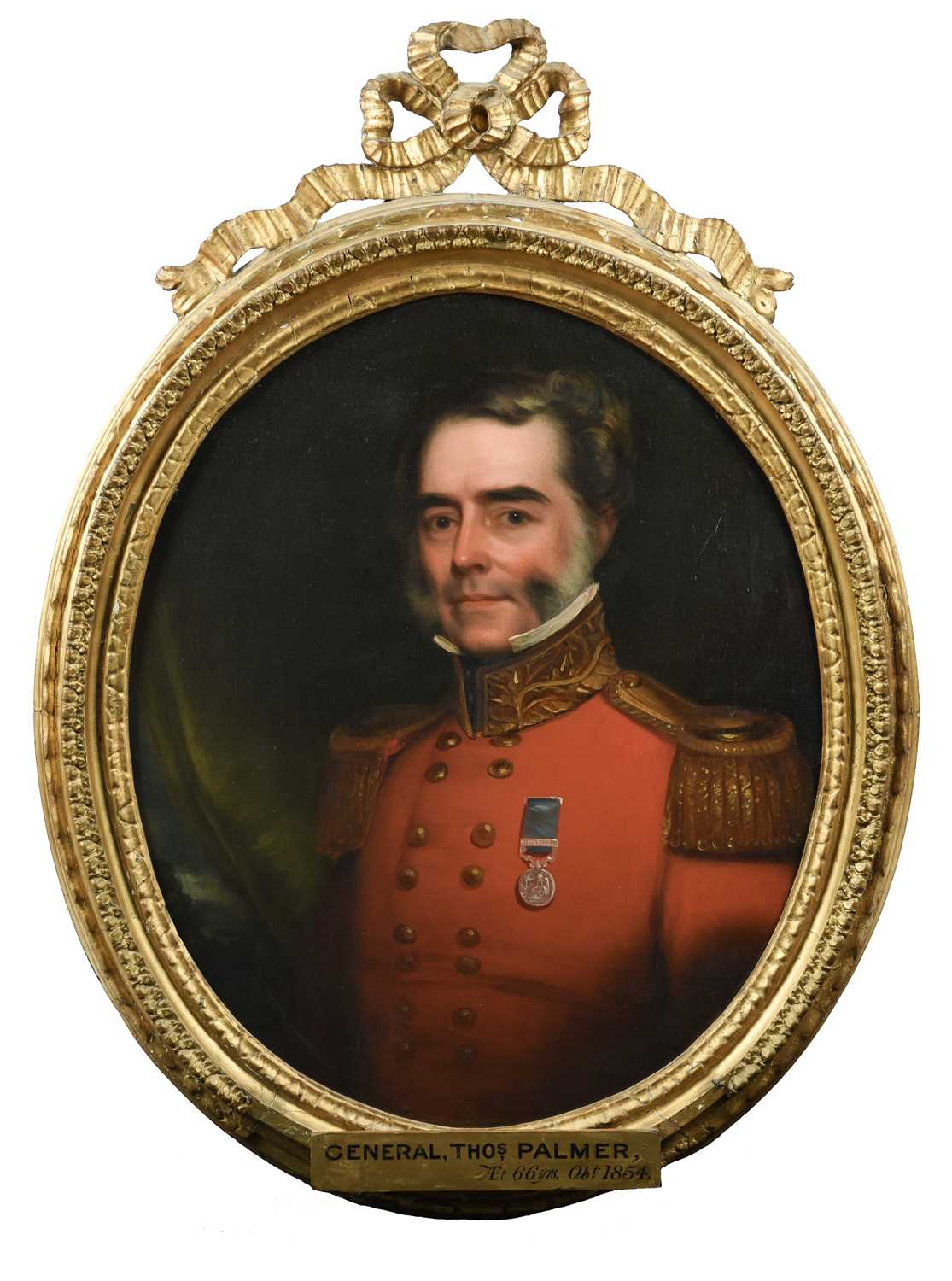 Brigadier General Thomas Palmer (1788-1854), Indian Army, an oval portrait, oil on canvas laid on