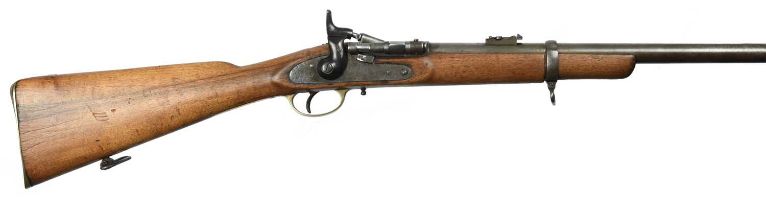 A .577 Belgian commercial Snider carbine, barrel 19 in., small tangent/ladder back sight, Liege