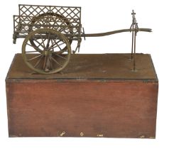 A finely detailed antique bronze model of a British Army Transport Cart, or 'Sara Sara', the tubular