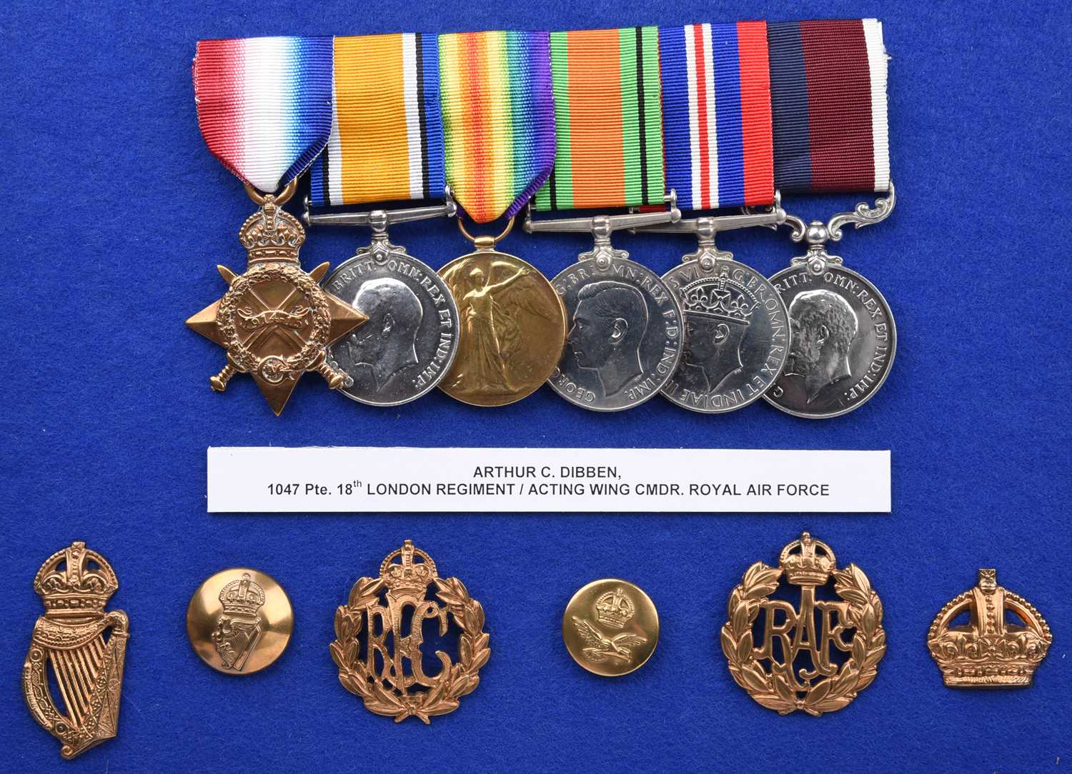 Six medals to Wing Commander Arthur Cleeve Dibben, Royal Air Force, formerly 18th London Regiment (