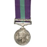 A General Service Medal 1918-62, George VI, clasp: Malaya (19032787 CPL. B. M. BREWER. ACC.), in box