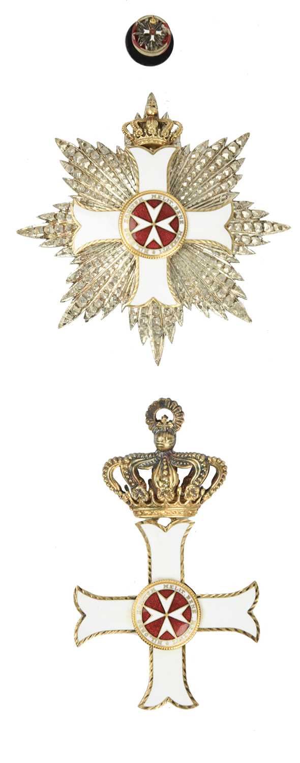 The Order of Merit of the Sovereign Military Order of Malta: a cased set of insignia, silver, - Image 2 of 2