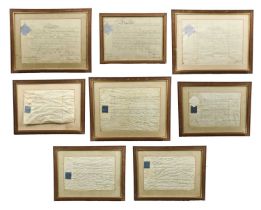 A family collection of British Army commissions (commissioning parchments), comprising: George